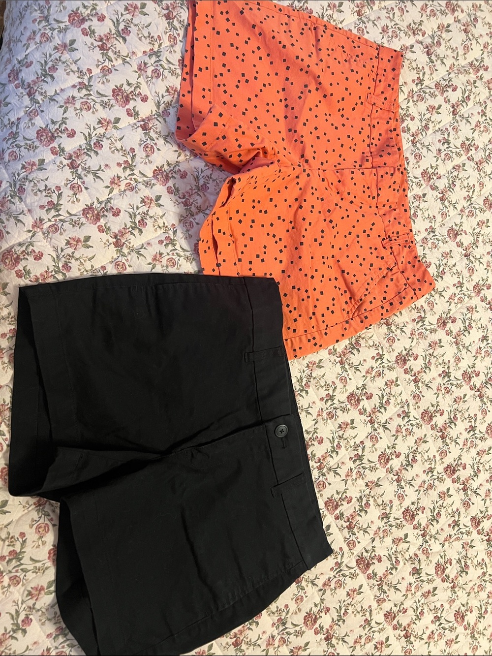 GAP Orange Polka Dot Shorts & Black Cotton Shorts